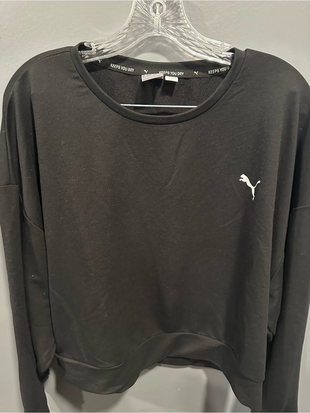 Puma Long Sleeve Athletic Sweatshirt Black XL